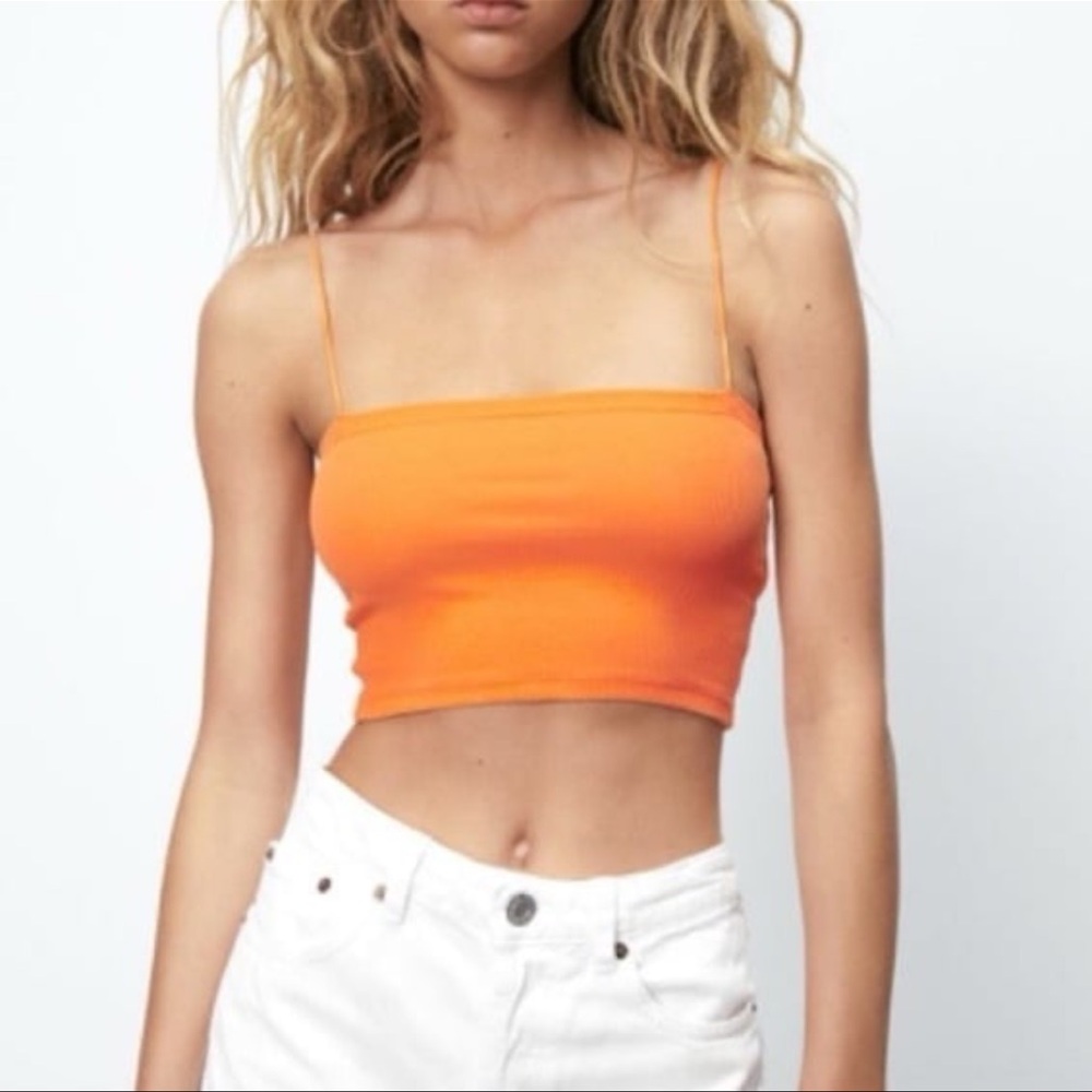 NWT Orange Zara Crop Top